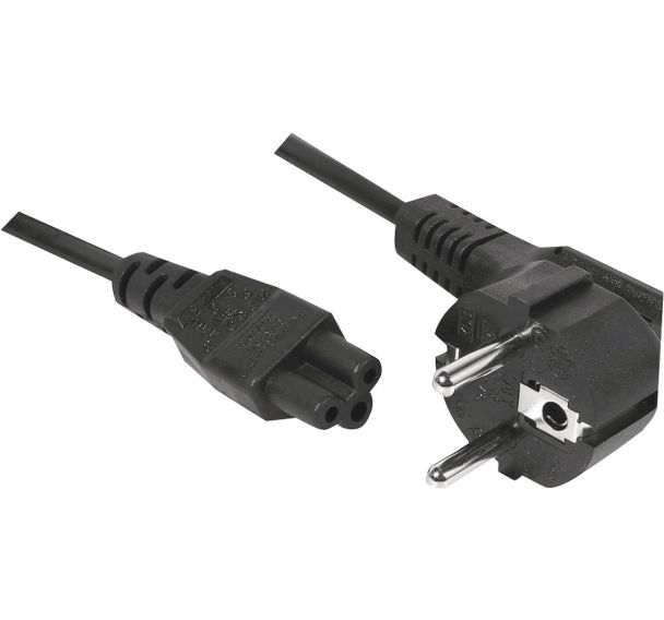 Cordon d'alimentation tripolaire CEE7 / C5 Noir