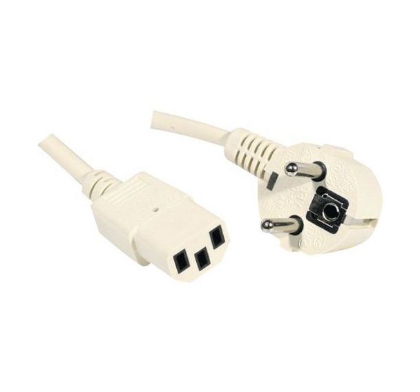 Cordon d'alimentation PC CEE7 / C13 beige - 1,8 m