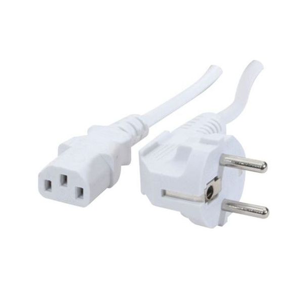 Cordon d'alimentation PC CEE7 / C13 blanc - 0,6 m
