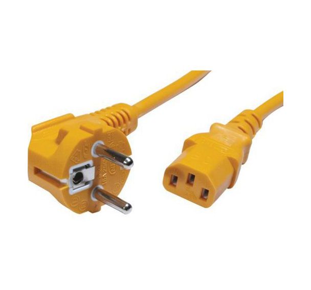 Cordon d'alimentation PC CEE7 / C13 orange - 0,6 m