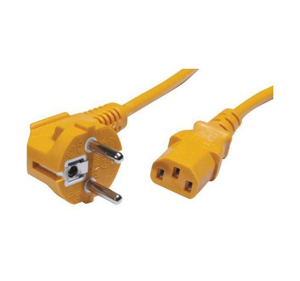 Cordon d'alimentation PC CEE7 / C13 orange - 1,8 m