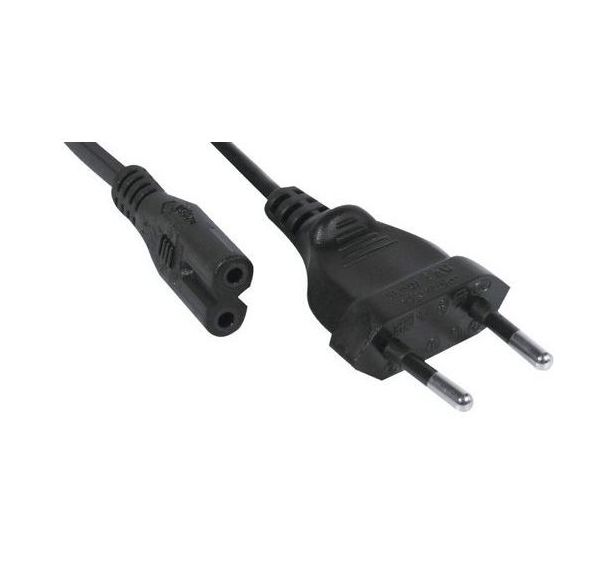 Cordon d'alimentation bipolaire pour PC portable noir -3,0 m