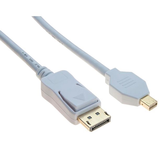 Câble displayport et mini displayport 1.2 blanc - 3M