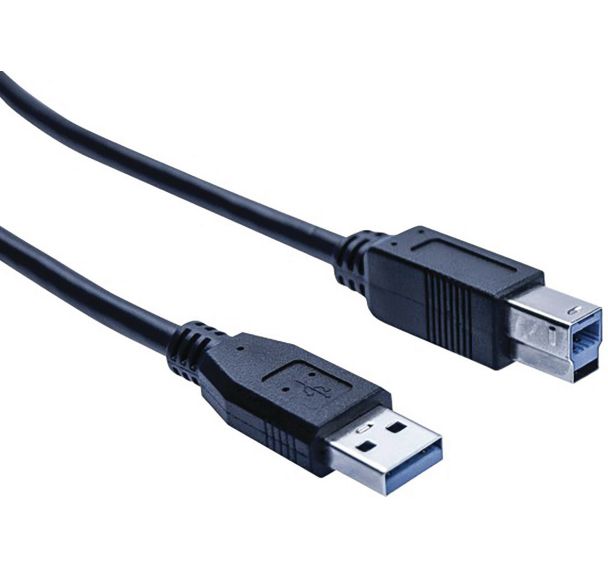 Câble éco USB 3.0 type A et B noir - 1,0 m