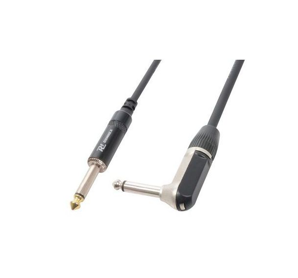 Cordon guitare jack 6,35 mâle mono / jack 6,35 mâle mono coudé 6 m