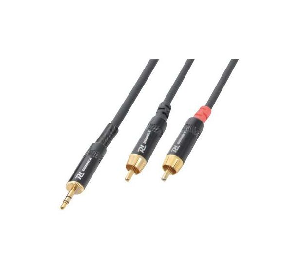 Cordon jack 3,5 mâle stéréo / 2 x RCA mâle Power Dynamics