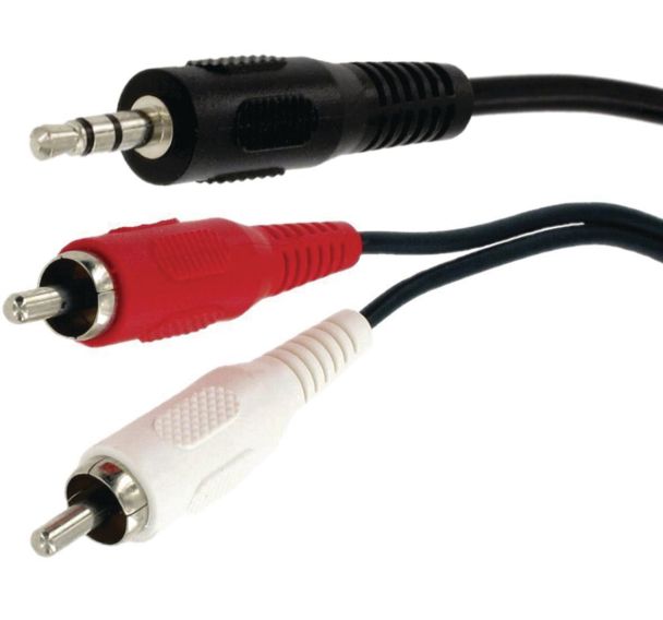 Cordon jack 3.5 stéréo mâle/2 prises RCA mâle Erard D3C