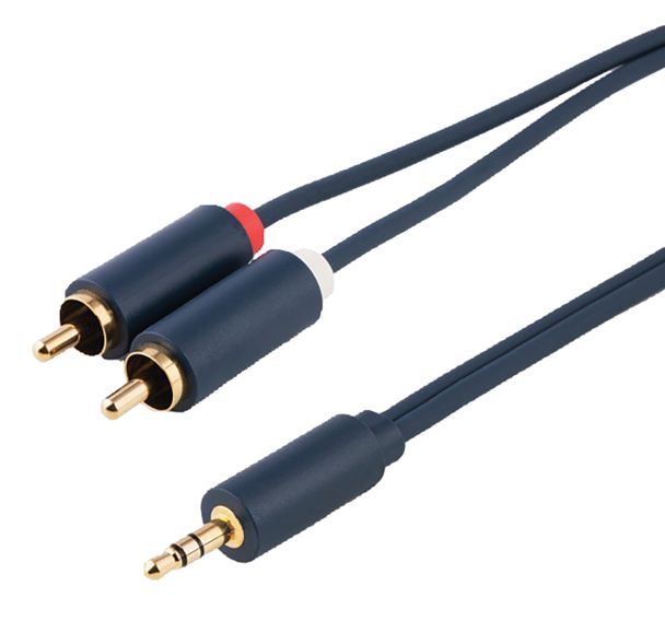 Cordon moulé jack 3,5 Stéréo mâle/2 RCA mâle - Altimium