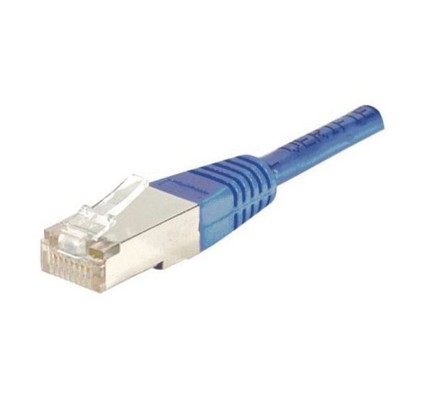 Cordon patch RJ45 - Câble droit Cat. 6 - Blindé FTP - Bleu