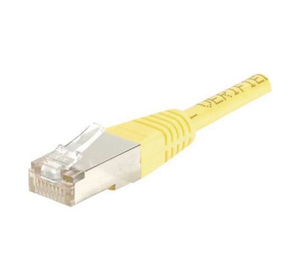 Cordon patch RJ45 - Câble droit Cat. 6 - Blindé FTP - Jaune