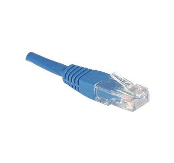 Cordon patch RJ45 - Câble droit Cat5E - Non blindé UTP - Bleu