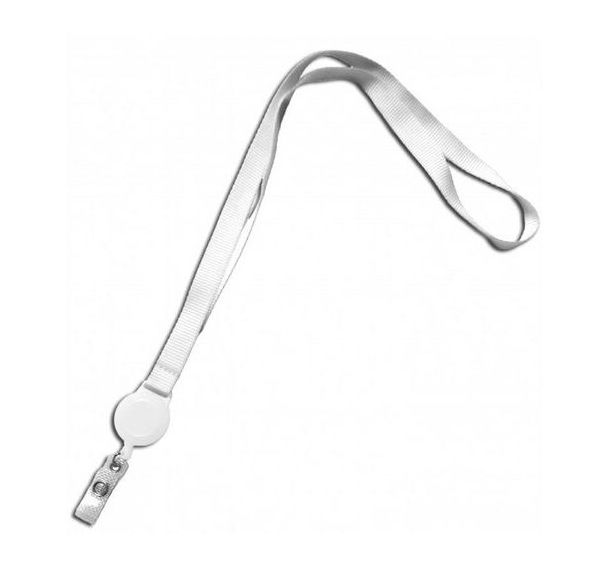 Cordon plat 15 mm avec enrouleur badge - Paquet de 100 - Sogedex