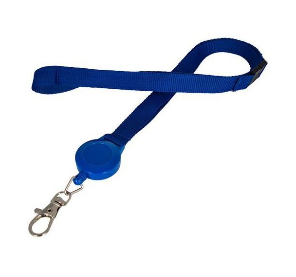 Cordon plat 15 mm avec enrouleur et crochet - Lot de 100 - Sogedex