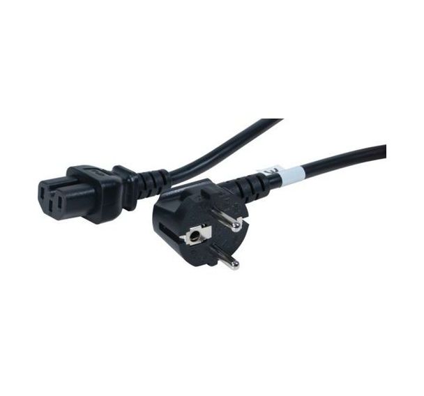 Cordon secteur CEE7 / C15 noir - 1,8 m