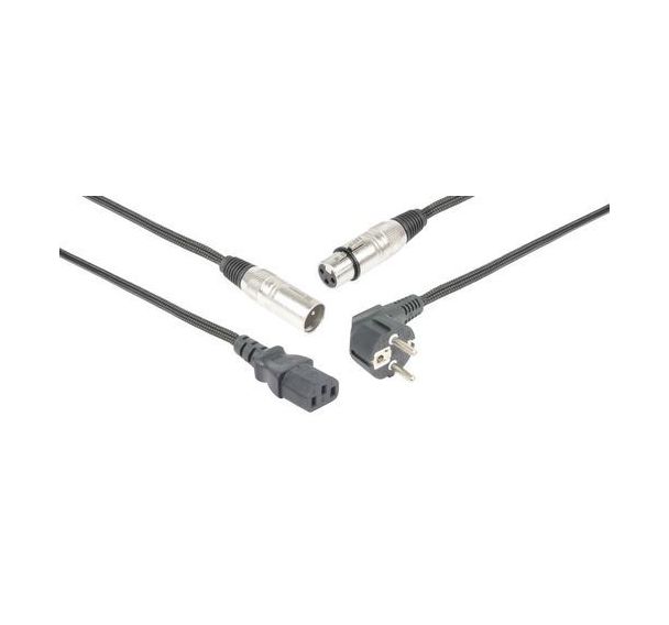 Cordon secteur/signal audio XLR Power Dynamics