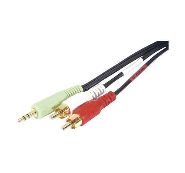 Cordon stéréo jack3.5mm/ 2 x rca