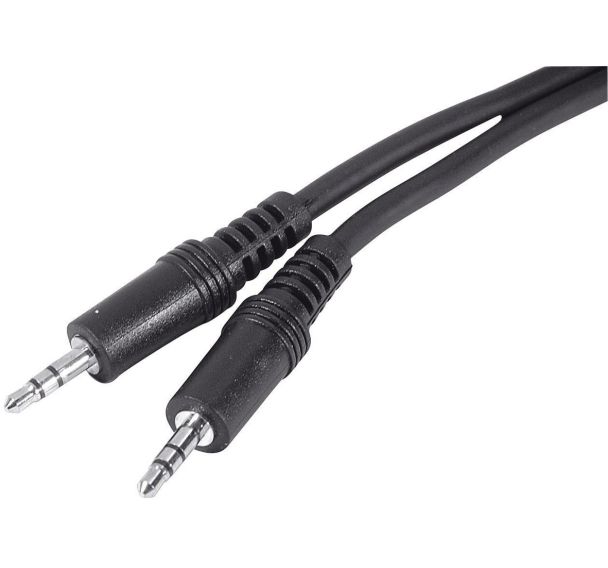 Cordon stereo jack 3,5mm noir m/m - 1m