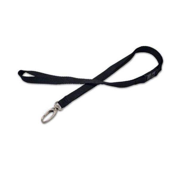 Cordon tour de cou sécurisé plat avec mousqueton ovale - 100