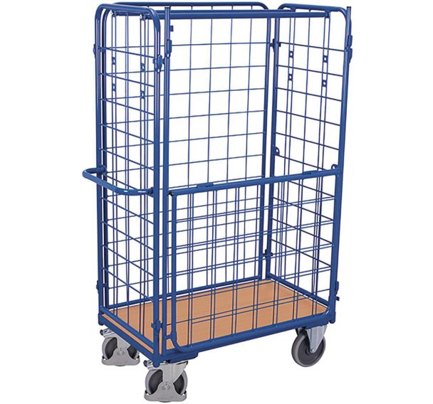 Côté long demi ouvert pour chariot grillagé pour colis