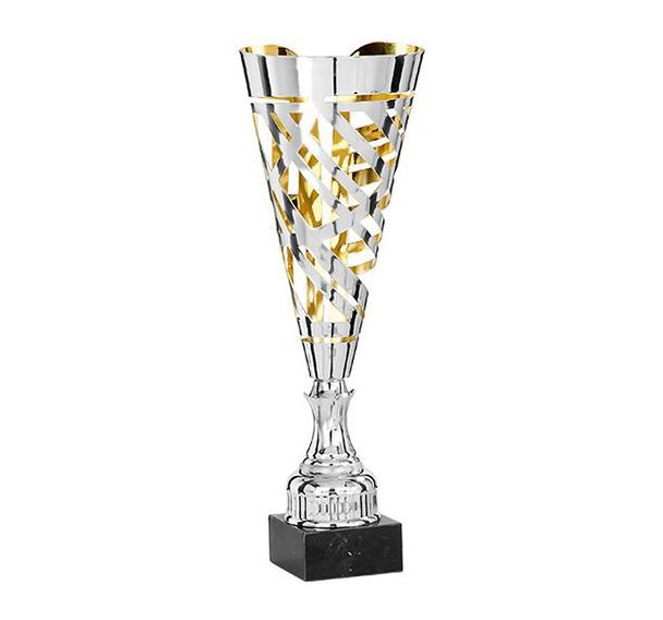 Coupe argent et or laser design rainuré