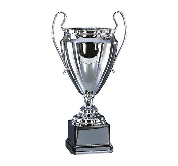 Coupe métal argent avec coupelle imposante 2 anses luxe