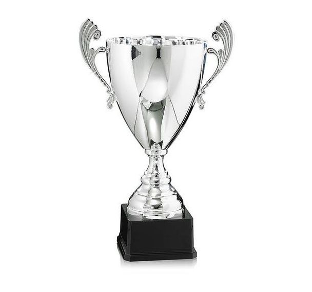 Coupe métal argent avec coupelle imposante 2 anses prestige