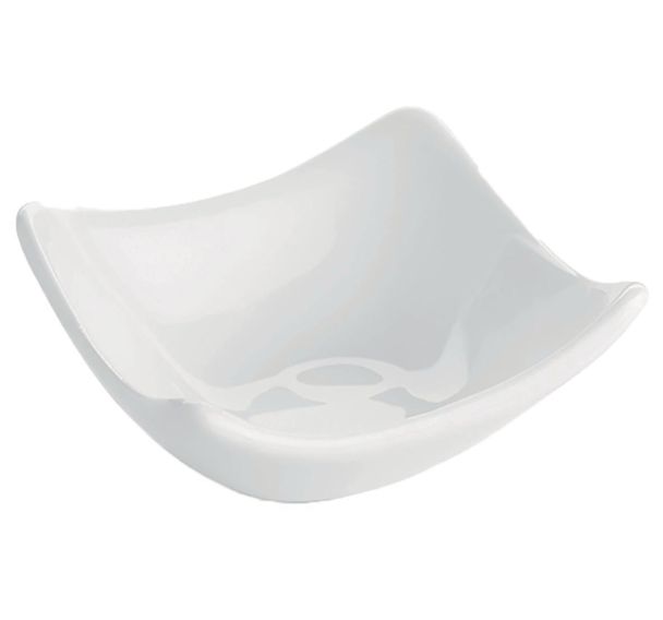Coupelle ondée en porcelaine blanc