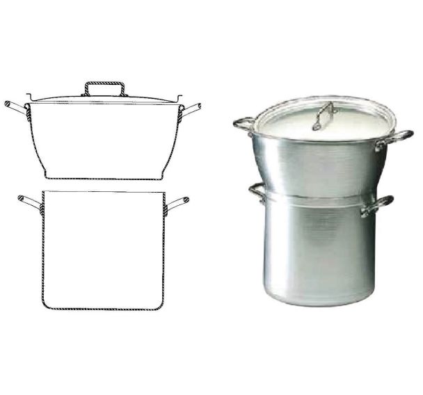 Couscoussier + couvercle aluminium 17,5 litres