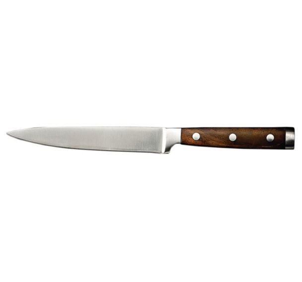Couteau à steack lame lisse en inox et bois