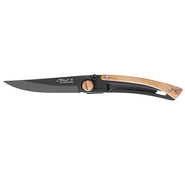 Couteau de poche lame noire & Manche Olivier - Liner Lock Le Thiers