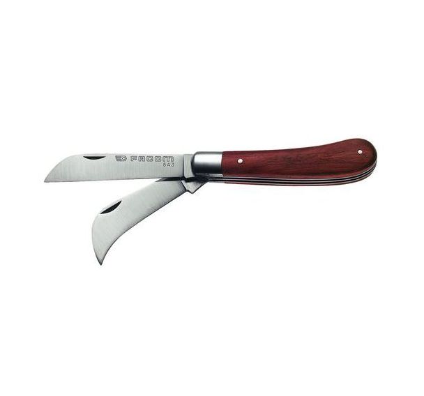 Couteau d'électricien 2 lames - Manche bois