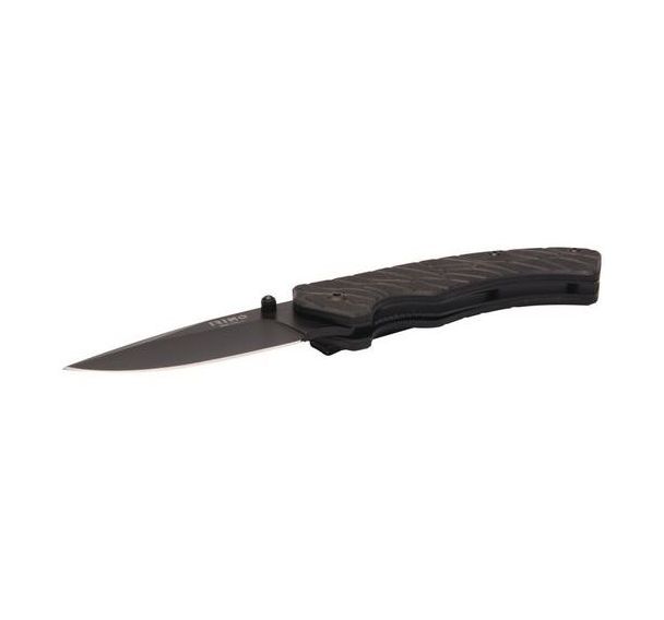 Couteau pliable acier inoxydable noir épaisseur lame 2,6mm