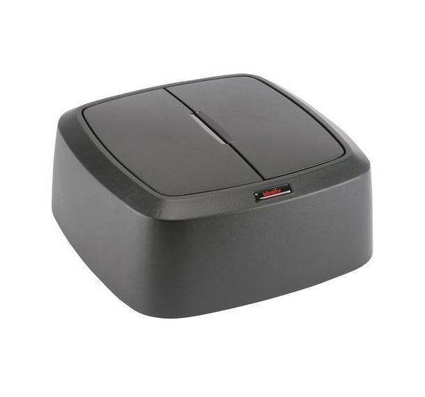 Couvercle à clapet carré pour poubelle Iris Noir Noir