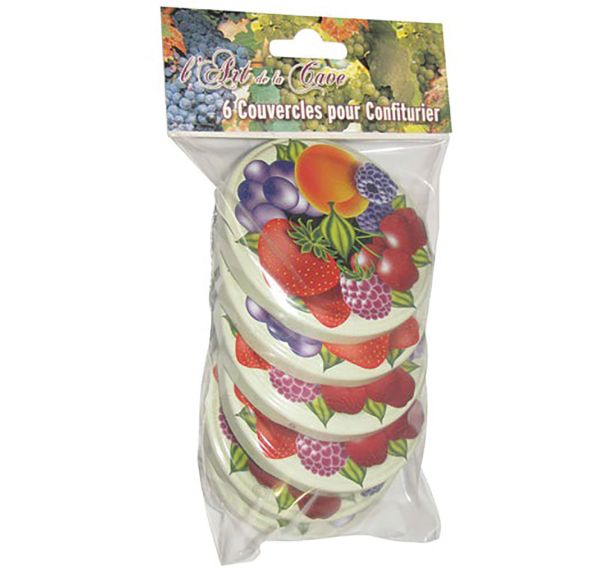 Couvercle confiturier x6 d.82 decor fruits