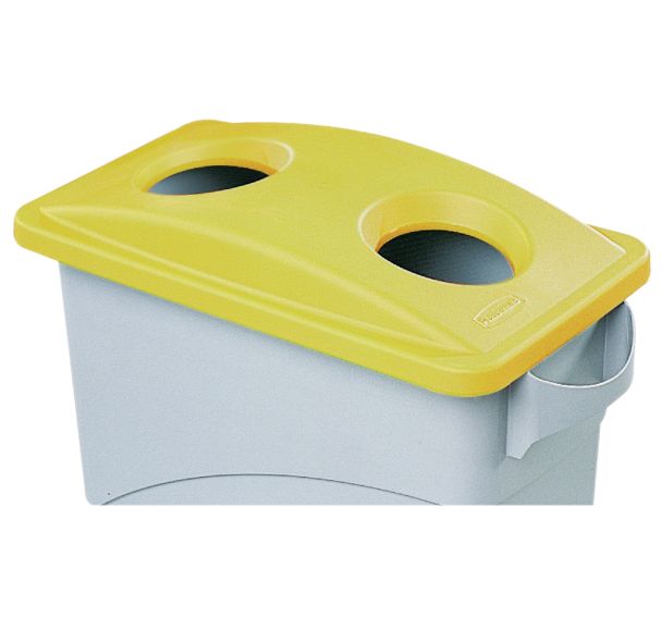 Couvercle gris fermé pour Slim Jim Vented - 60 L et 87 L - Rubbermaid