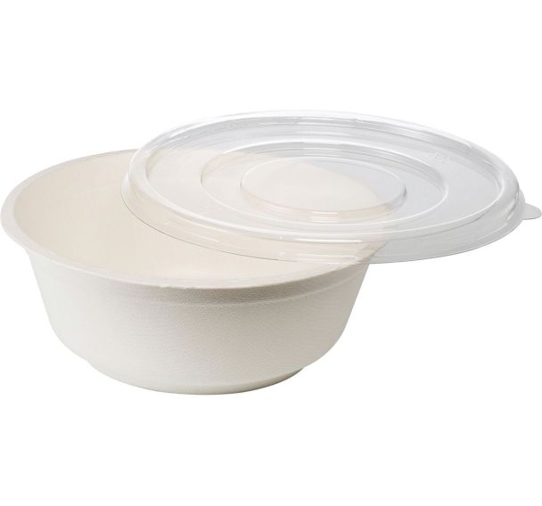 Couvercle transparent pour saladier rond en fibre - Ø 135 mm