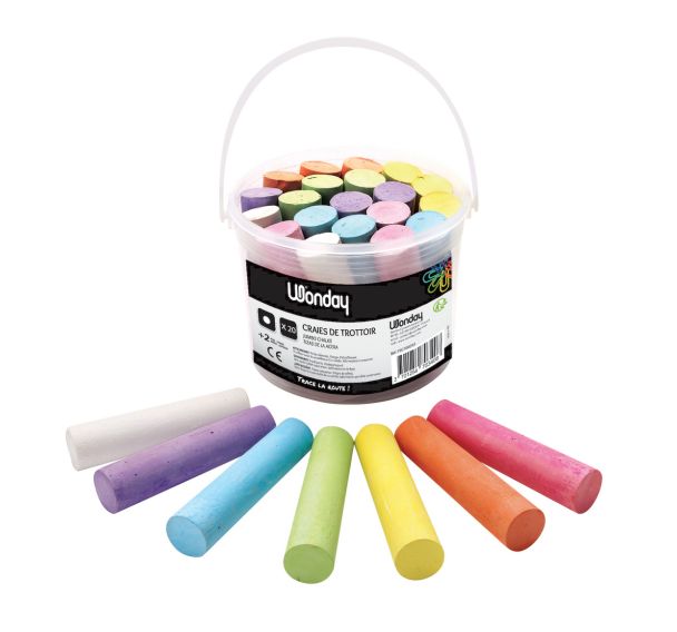 Craies de trottoir couleurs assorties - Wonday