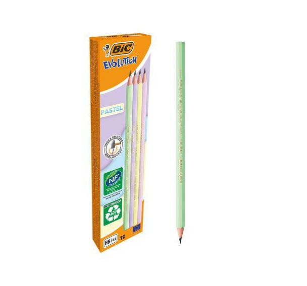 Crayon graphite HB Evolution Pastel 4 couleurs assortis
