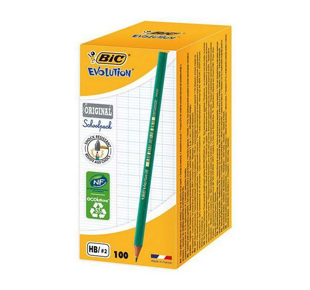 Crayon noir HB évolution Bic (Classpack de 95 + 5 crayons offerts)