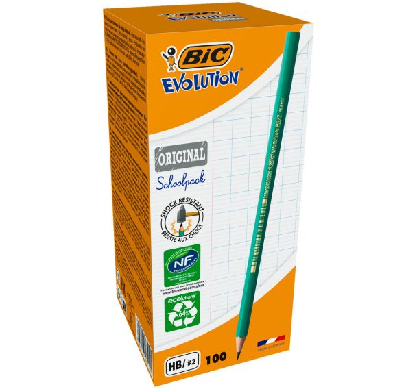 Crayon noir HB évolution Bic (Classpack de 95 + 5 crayons offerts)