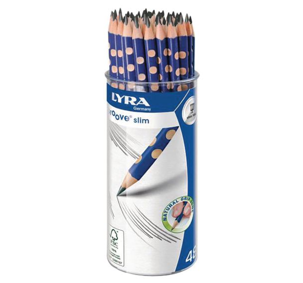 Crayons graphite Lyra Groove Slim triangulaire (Pot de 48)