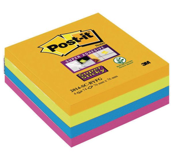 Cube Super Sticky Post-it® 4 Couleurs