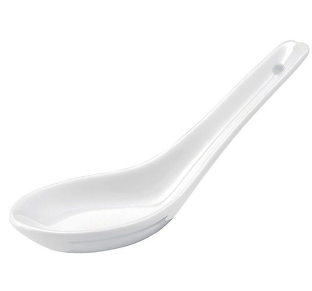 Cuillère chinoise en porcelaine blanc-Revol