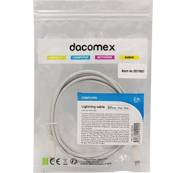 DACOMEX MFi Câble LIGHTNING / USB-C  - 2m