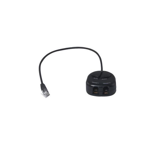 Switch casque telephonique RJ9 avec 2 boutons muet - Dacomex