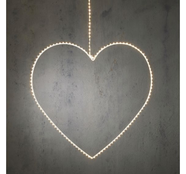 Décoration noël coeur blanc led avec minuterie