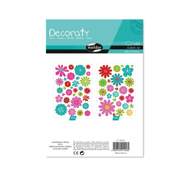Decoraty, Sach 20 pl 14,8x21cm, Fleurs