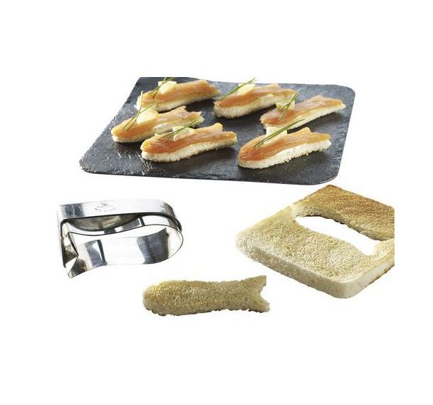 Découpoir poisson-toast inox