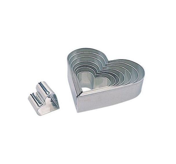 Découpoirs coeur 8 pièces de 40 à 138mm