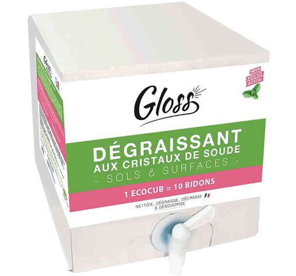 Dégraissant aux cristaux de soude pour sols et surfaces - Gloss